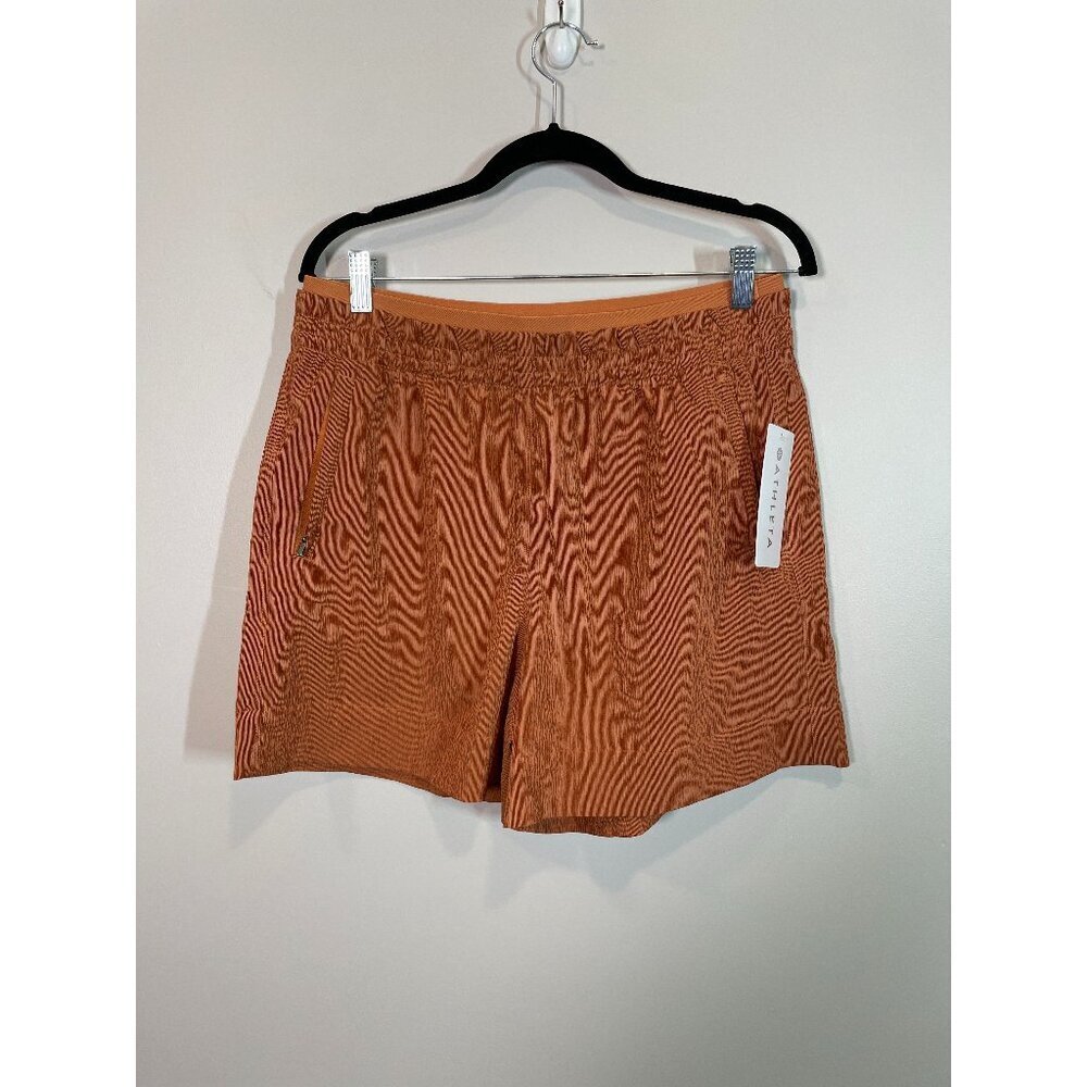 Athleta NWT Echo Short Women's Size 12 Orange Athletic Shorts Pull On MSRP $79